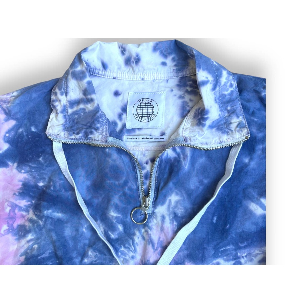 UO Cristal Anorak Tie Dye Cinched Drawstring Pullover Windbreaker - Picture 9 of 13